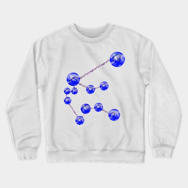 New Aquarius zodiac constellation Crewneck Sweatshirt by INDONESIA68